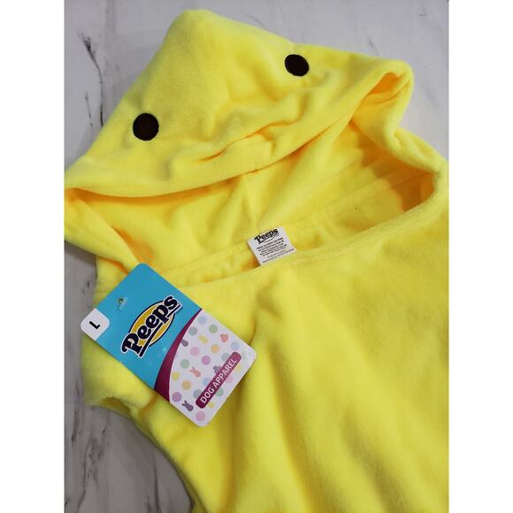 Yellow Peeps Dog Costume Large Jacket HOODIE Beanie Bunny Plush Easter Halloween - Picture 3 of 4